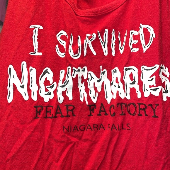 I Survived Nightmares Fear factory Niagara Falls REd Tank top unisex size large - Picture 3 of 5